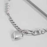 Punk Heart Pendant Necklace for Women Chain Jewelry Gift