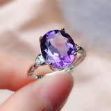 Purple Amethyst Gemstone Ring For Women Fine Jewelry