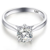 2.0ct Round Diamond Ring 18K White Gold Wedding for Women Gift Jewelry