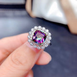 Luxury Blue Amethyst Ring Women Marriage Party Wedding Bridal Jewelry