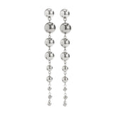 Gold Beads Ball Dangle Earrings for Women Anniverssary Jewelry