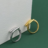 Silver Double Layer Ring Opening Luxury Handmade Jewelry Gift