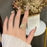 Luxury Wing Angel Pearl Ring For Women Wedding Anniverssary Jewelry