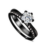 Vintage Wedding Ring Set for Women Engagement Zircon Jewelry