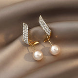 14K Pearl Pendant Drop Earrings For Women Wedding Jewelry