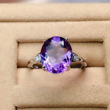 Purple Amethyst Gemstone Ring For Women Fine Jewelry