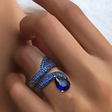 Luxury Water Drop Zircon Wedding Ring Women Marriage Party Jewelry