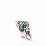 Classic Emerald Green Gemstone Ring Women Wedding Anniversary Jewelry