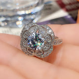 Unique Flower Wedding Ring Women Ceremony Party Jewelry