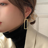 Luxury Rectangle Drop Earrings Women Party Wedding Jewelry