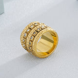 Roman Double Row Ring Zircon Classic Women Jewelry