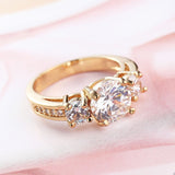 Clear Sapphire Ring 18K Gold For Women Anniverssary Party jewelry