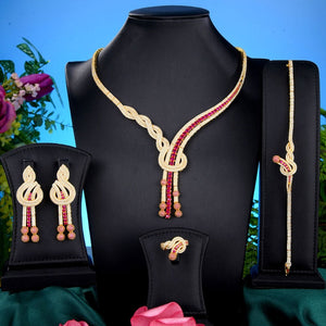 Luxury Indian Flowers Jewelry Set For Women Wedding Party Jewelry