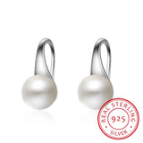 Natural Freshwater Pearl Silver Drop Earrings Women Hook Dangle