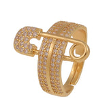 Luxurious Gold Pin Clip Ring Geometry For Women Punk Party Jewelry Gifts