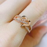 Inlaid Zircon Heart Ring For Women Wedding Anniverssary Jewelry