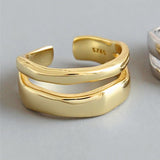 14K Gold Wide Open Ring for Women Anniverssary Jewelry