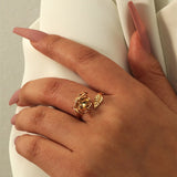 Luxury 18K Cross Ring Women Wedding Engagement Jewelry