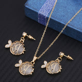 Water Drop Opal Gold Jewelry Set For Woman Wedding Jewelry