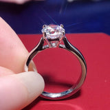 2.0ct Round Diamond Ring 18K White Gold Wedding for Women Gift Jewelry