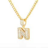 Cube Letter Pendant Necklace For Women Punk Party Jewelry