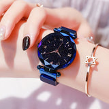 Women Starry Sky Belt Diamond Watch Magnet Buckle JEWELRY