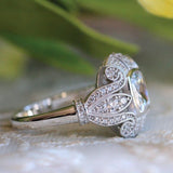  Vintage Zircon Women Ring Silver Anniversary Party Jewellery