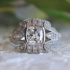  Vintage Zircon Women Ring Silver Anniversary Party Jewellery