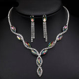 Luxury Pink Zircon Wedding Jewelry Sets for Women Bridal Jewelry