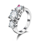 Three Stone Engagement Band Ring Women Wedding Jewelry