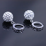 Full Inlaid Gemstone Earring For Women Silver Wedding  jewelry