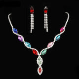 Luxury Pink Zircon Wedding Jewelry Sets for Women Bridal Jewelry