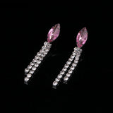 Luxury Pink Zircon Wedding Jewelry Sets for Women Bridal Jewelry