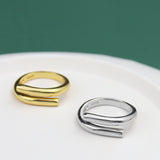 Silver Double Layer Ring Opening Luxury Handmade Jewelry Gift