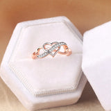 Inlaid Zircon Heart Ring For Women Wedding Anniverssary Jewelry