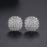 Unique Punk Iced Zircon Stud Earrings for Women Gold Wedding Jewelry