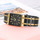 Luxury Black Gold Watch Quartz Watche Square Women Wristwatch