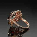 Luxury Inlaid Flower Engagement Ring Party Women Wedding Jewelry