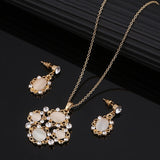 Water Drop Opal Gold Jewelry Set For Woman Wedding Jewelry