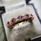 Luxury Inlaid Red Ruby Ring Gold Women Wedding Party Jewelry