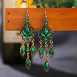 Ethnic Carved Gold Hollow Earrings Women Flower Wedding Jewelry