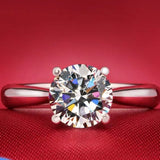 2.0ct Round Diamond Ring 18K White Gold Wedding for Women Gift Jewelry