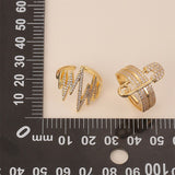 Luxurious Gold Pin Clip Ring Geometry For Women Punk Party Jewelry Gifts