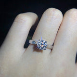 2.0ct Round Diamond Ring 18K White Gold Wedding for Women Gift Jewelry