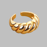 14K Gold Wide Open Ring for Women Anniverssary Jewelry