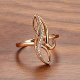 Natural White Zircon Ring For Women 585 Gold Wedding Party Jewelry