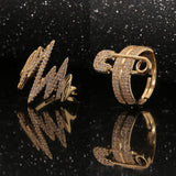 Luxurious Gold Pin Clip Ring Geometry For Women Punk Party Jewelry Gifts