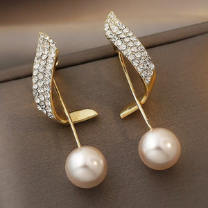 14K Pearl Pendant Drop Earrings For Women Wedding Jewelry