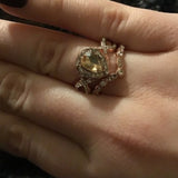 0.5 Carat Round Morganite Engagement Ring Set Wedding For Women