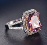 Natural Pink Spinel Gemstone Ring 925 Sterling Silver Women's Wedding Jewelry